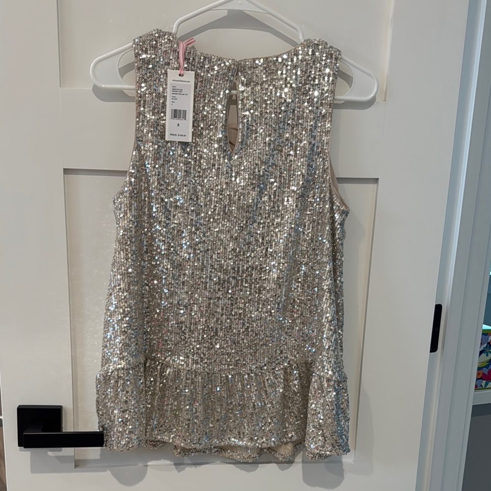 Vineyard Vines Silver Sequin Tank Top - Picture 2 of 2